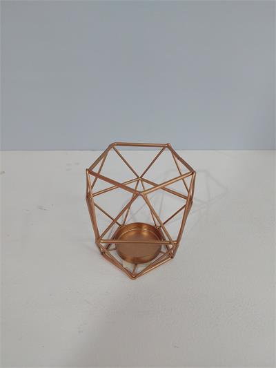 Castiçal 3D Rosé 11Cm X 9Cm - BB Festas Aluguel 