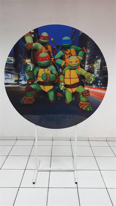 Painel Sublimado Redondo Tartaruga Ninja 1,30Cm - BB Festas Aluguel 