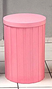 Cilindro P Ripado Rosa Mdf 60Cm Alt X 40Cm Diametro  - BB Festas Aluguel 