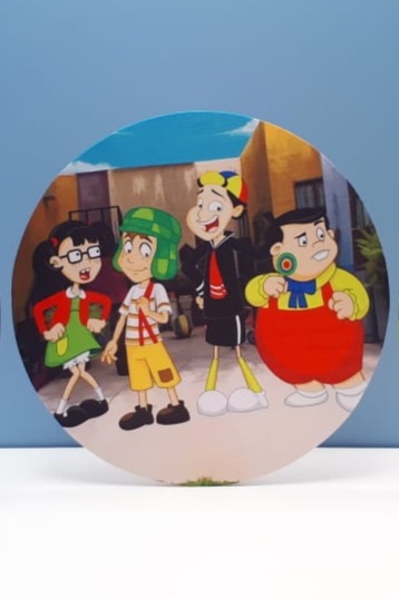 Painel Sublimado Redondo Turma Do Chaves 60Cm  - BB Festas Aluguel 