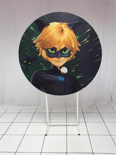 Painel Sublimado Redondo Cat Noir 1,30Cm - BB Festas Aluguel 