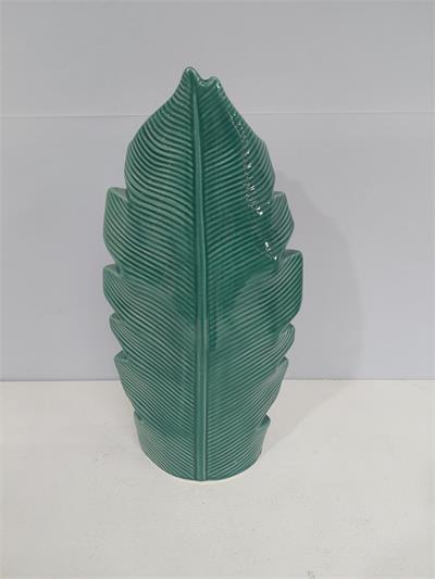 Vaso Folha Louça Verde Alt 32Cm X 20Cm X 20Cm - BB Festas Aluguel 