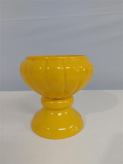 Vaso Garden Redondo P Amarelo 14Cm X 11Cm - BB Festas Aluguel 
