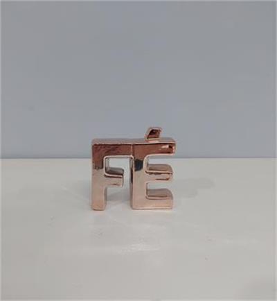 Letreiro Fé Louça Rosé Alt 8Cm X 9Cm X 3Cm - BB Festas Aluguel 