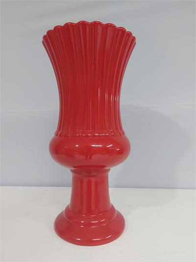 Vaso Taça Canelado Gg Vermelho 36Cm X 18Cm - BB Festas Aluguel 