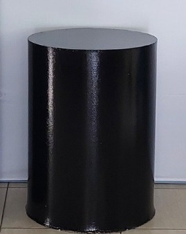 Cilindro Mdf M Preto 70Cm Alt X 50Cm Diametro  - BB Festas Aluguel 