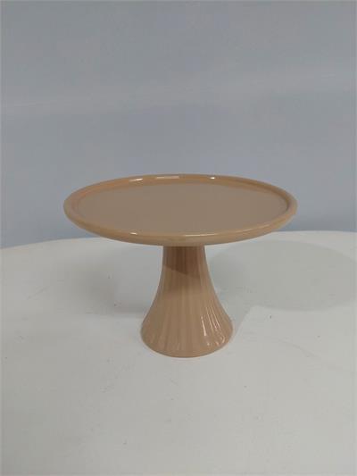 Porta Doce Pé Canelado M Bege 16Cm X 23Cm - BB Festas Aluguel 