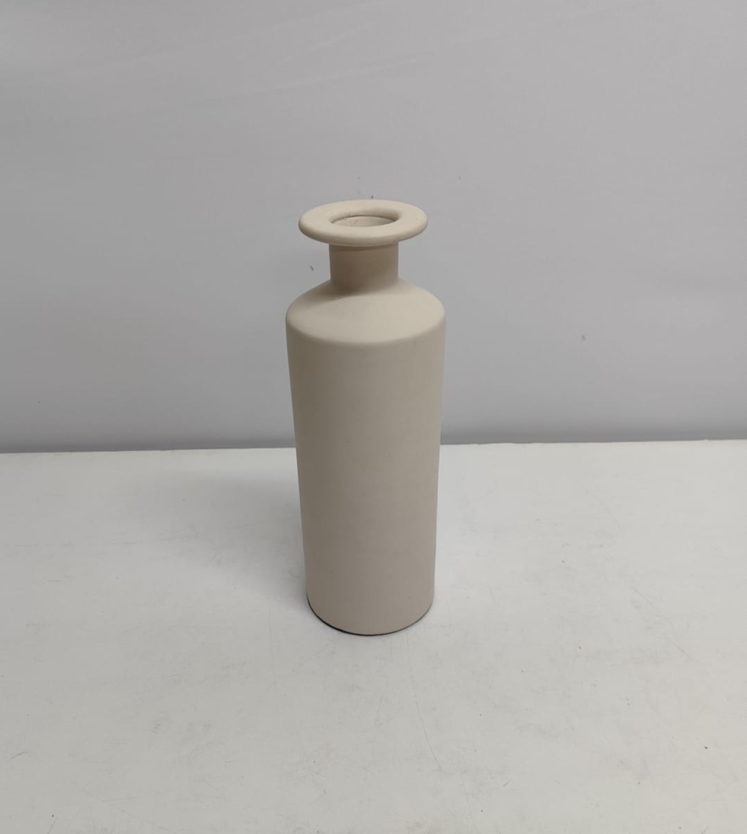 Vaso Leitera/G Branco Off Fosco 30Cm Alt X 10Cm Diametro - BB Festas Aluguel 
