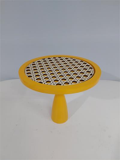 Porta Doce Alto Mdf Com Renda Amarelo 20Cm X 22Cm - BB Festas Aluguel 