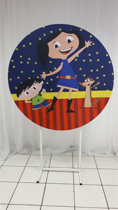 Painel Sublimado Redondo Show da Luna 1,30Cm - BB Festas Aluguel 