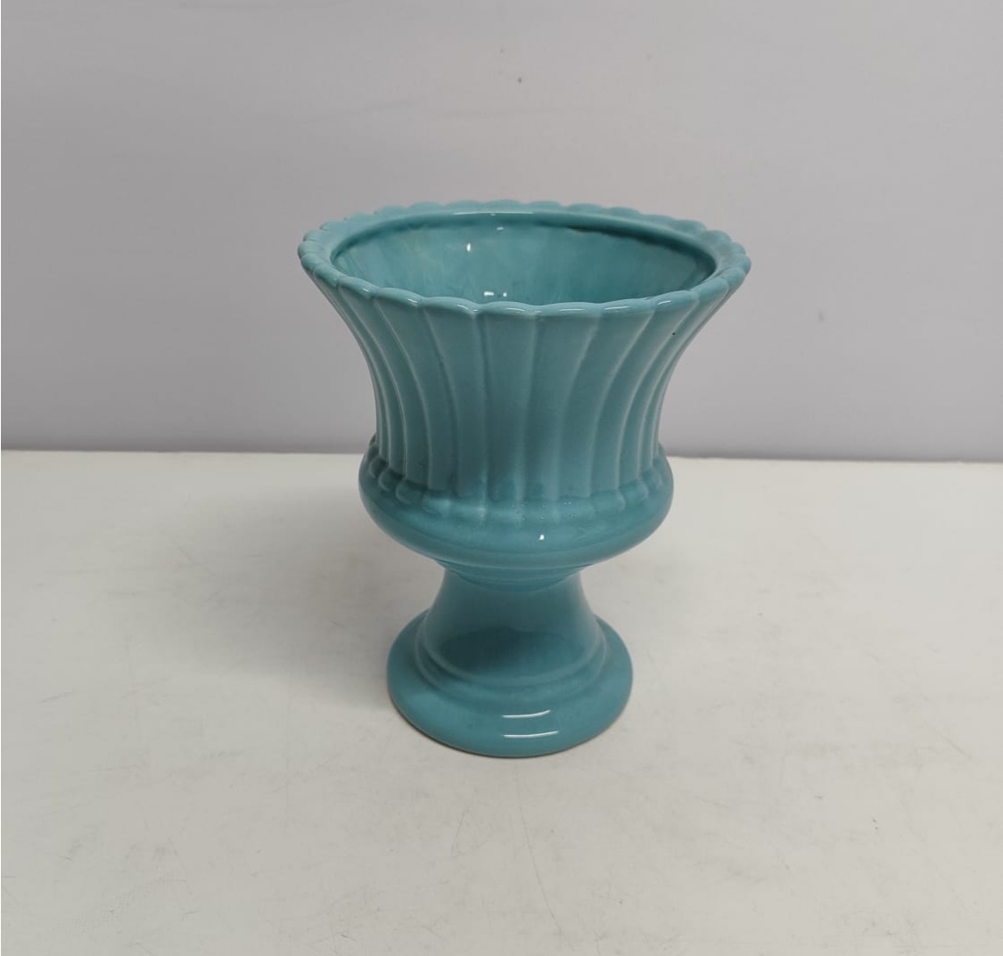 Vaso Grego Azul Celeste 20Cm Alt X 17Cm Diametro - BBFestasAluguel 