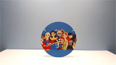 Painel Sublimado Redondo Super Hero Girls 60Cm - BB Festas Aluguel 