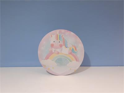 Painel Sublimado Redondo Unicornio 60Cm - BB Festas Aluguel 