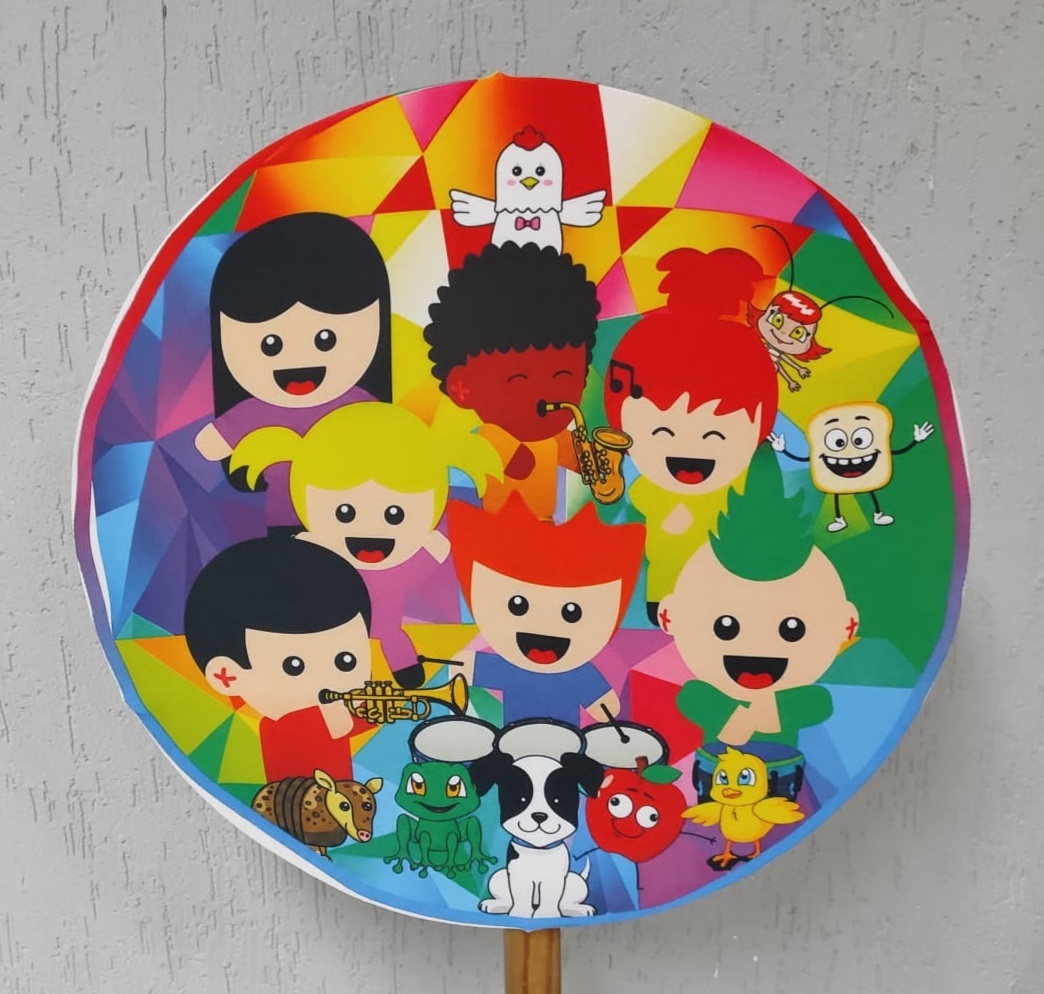 Painel Sublimado Redondo Animadinhos 60Cm - BBFestasAluguel 