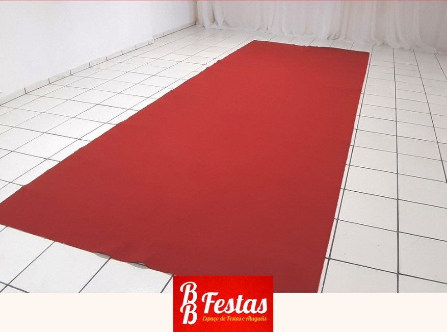 Carpete Vermelho 10M X 1M  - BB Festas Aluguel 