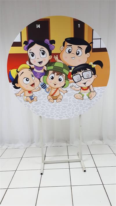 Painel Sublimado Redondo Turma Do Chaves Bebe 1,30Cm - BB Festas Aluguel 