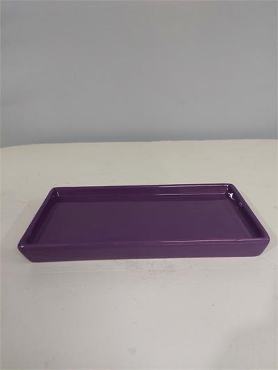 Bandeja Reta Sem Pé Violeta Alt3Cm 12Cm X 25Cm - BB Festas Aluguel 
