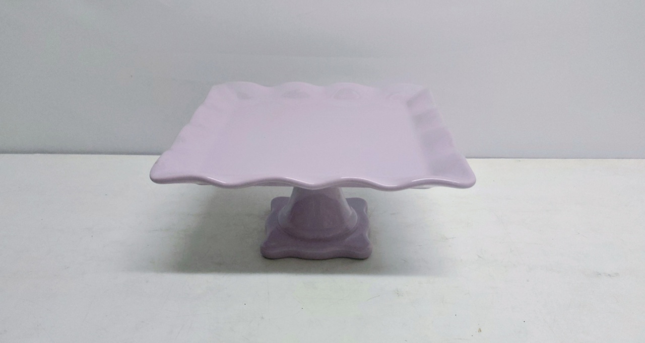 Porta Doce Quadrado Babado/G Lilas 15Cm Alt X 28Cm Diametro - BB Festas Aluguel 