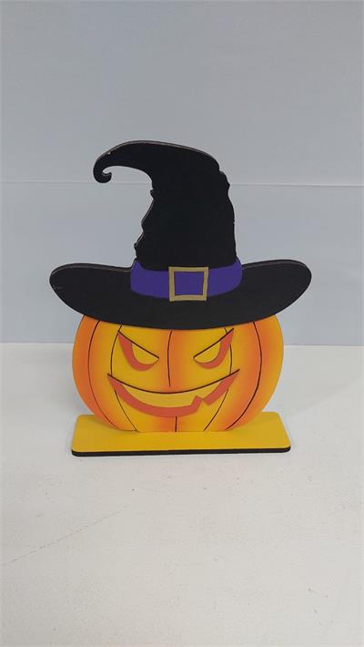 Totem Abóbora Bruxa 3D Em Mdf (Halloween) 30Cm X 22Cm - BBFestasAluguel 