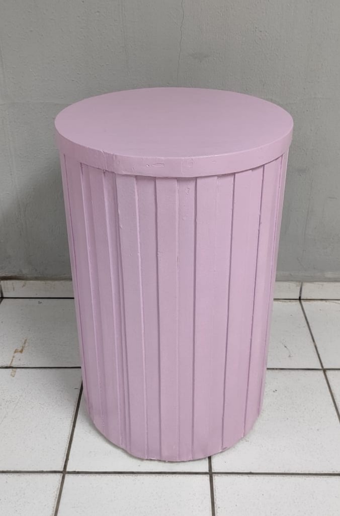 Cilindro Ripado Mdf Lilás G 80Cm Alt X 50Cm Diametro - BBFestasAluguel 