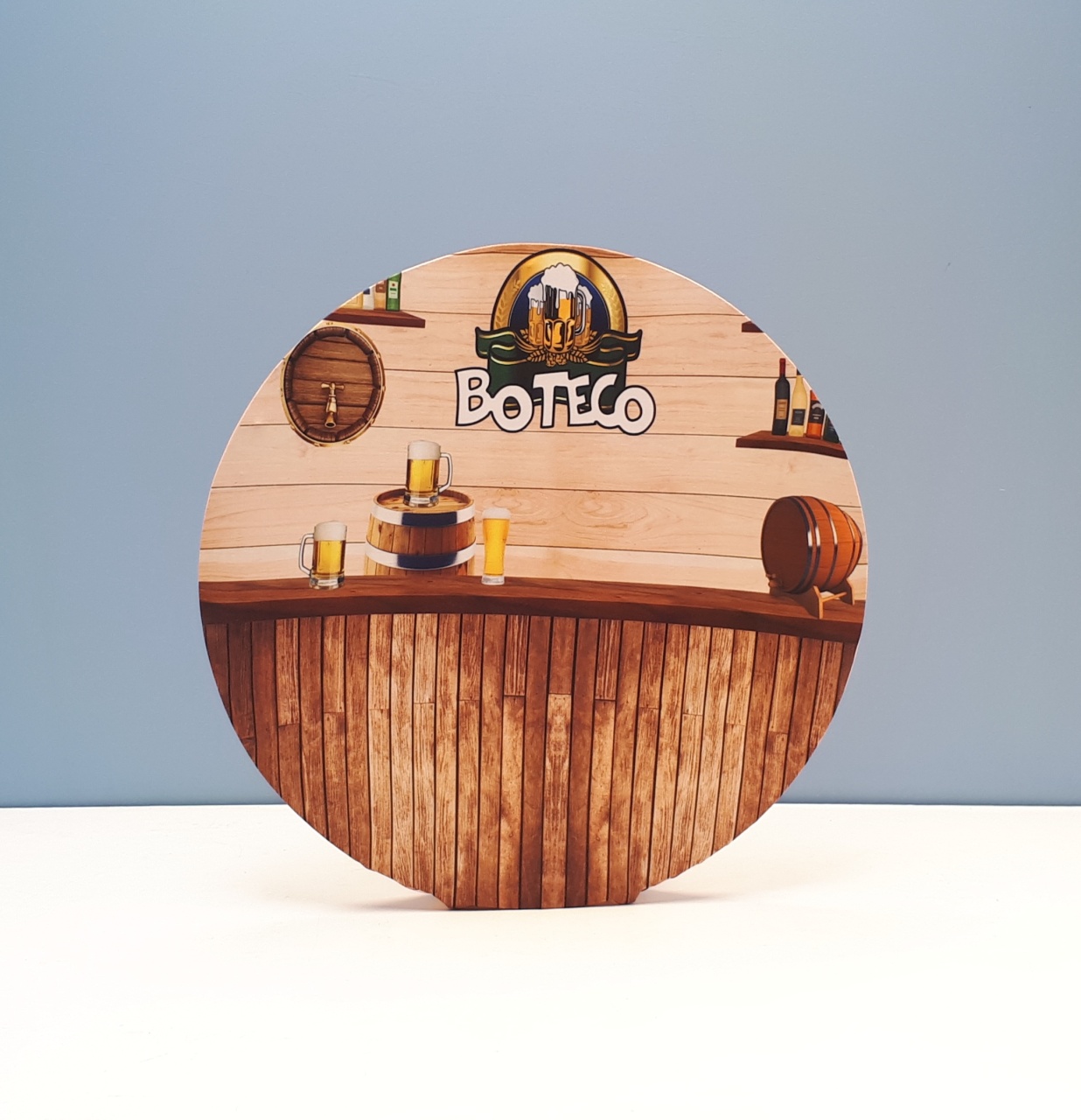 Painel Sublimado Redondo Boteco 60Cm - BB Festas Aluguel 