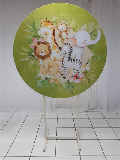 Painel Sublimado Redondo Safari 1,30Cm - BB Festas Aluguel 