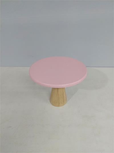 Porta Doce Mdf Liso Médio Pé Pino Rosa Claro  16Cm X 20Cm - BB Festas Aluguel 