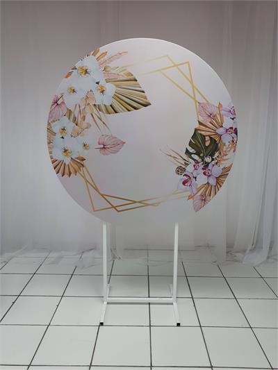 Painel Sublimado Redondo Orquideas 1,30Cm - BB Festas Aluguel 