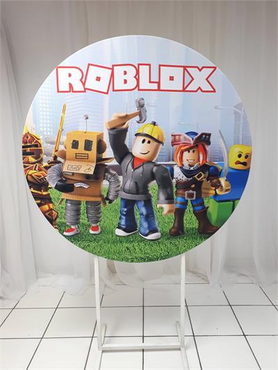 Painel Sublimado Redondo Roblox 1,30Cm - BB Festas Aluguel 