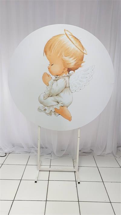 Painel Sublimado Redondo Anjo Rezando 1,30Cm - BB Festas Aluguel 