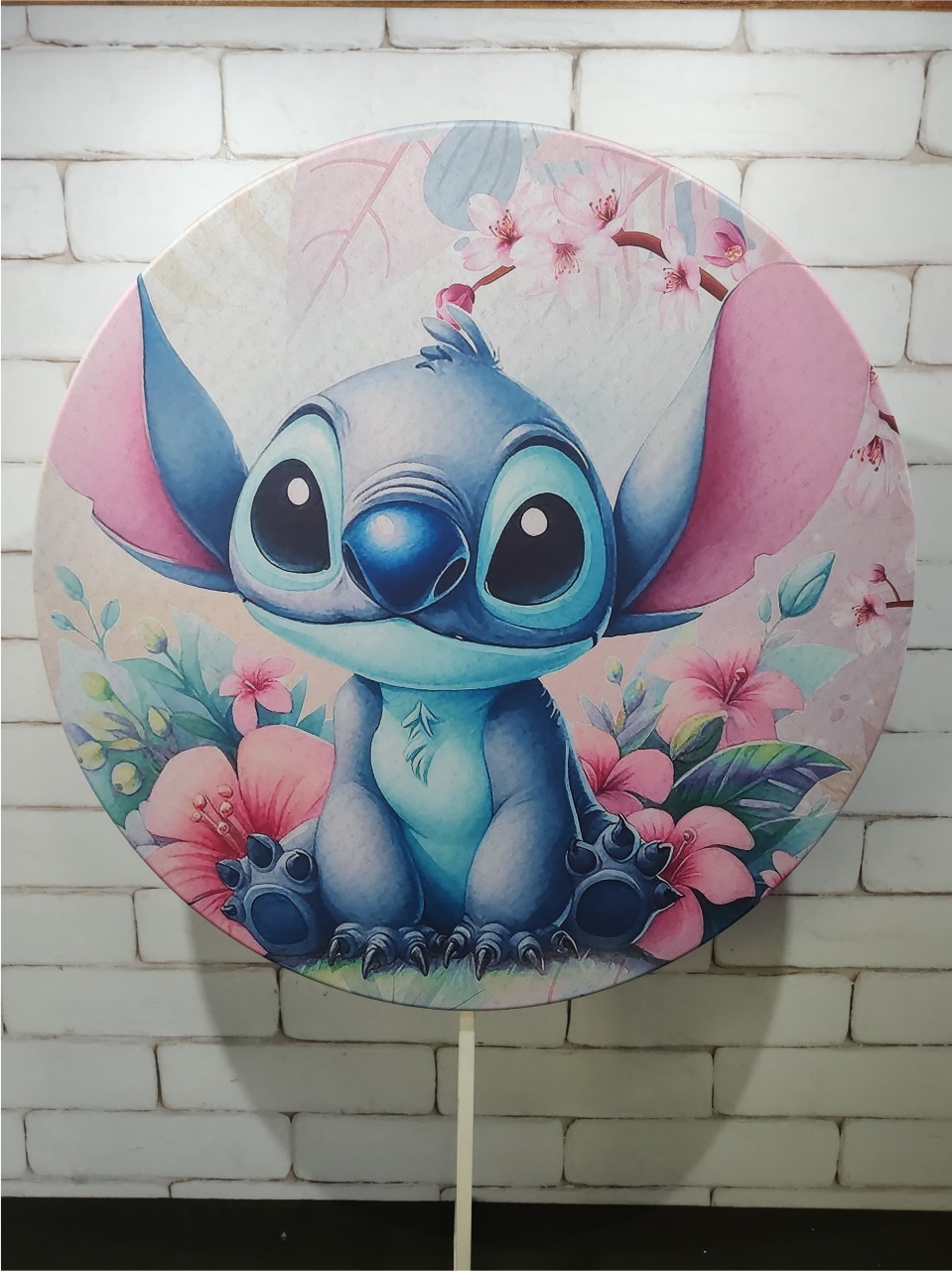 Painel Sublimado Redondo Stich 1 1,30Cm - BBFestasAluguel 