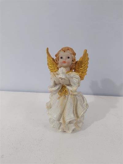 Anjo Pintado Com Pombo  Alt 16Cm X 10Cm X 8Cm - BB Festas Aluguel 