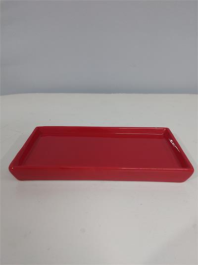 Bandeja Reta Sem Pé Vermelho 3Cm Alt 12Cm Larg X 25Cm Comp - BB Festas Aluguel 