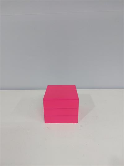 Caixa Decorativa P Em Mdf Pink Neon Alt 8Cm X 10Cm X 10Cm - BB Festas Aluguel 