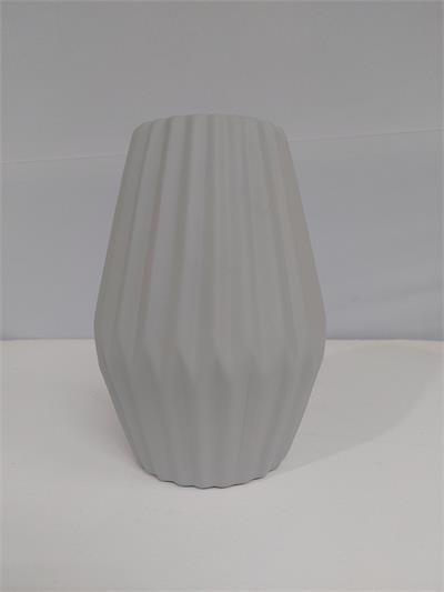 Vaso Fosco 3D Canelado Baixo Cinza 21Cm X 9Cm - BB Festas Aluguel 