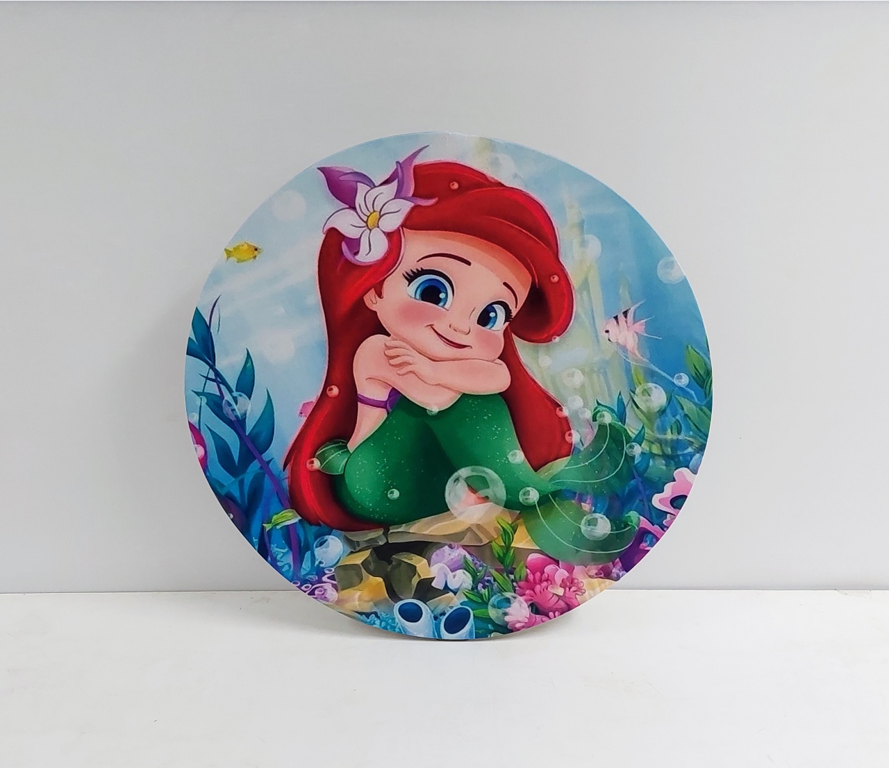 Painel Sublimado Redondo Ariel Baby 60Cm - BBFestasAluguel 