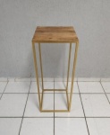 Cubo Vazado Alto Ferro Dourada +Tampo Rústico/Branco 90Cm X 35Cm X 35Cm  - imagem 1