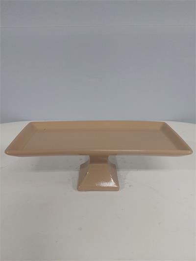 Porta Doce Retangular Reto Bege Alt10Cm 13Cm X 30Cm - BB Festas Aluguel 