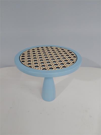 Porta Doce Alto Mdf Com Renda Azul Claro 20Cm X 22Cm - BB Festas Aluguel 