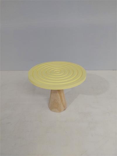 Porta Doce Aspiral Médio Pé Pino Amarelo Claro 16Cm X 20Cm - BB Festas Aluguel 