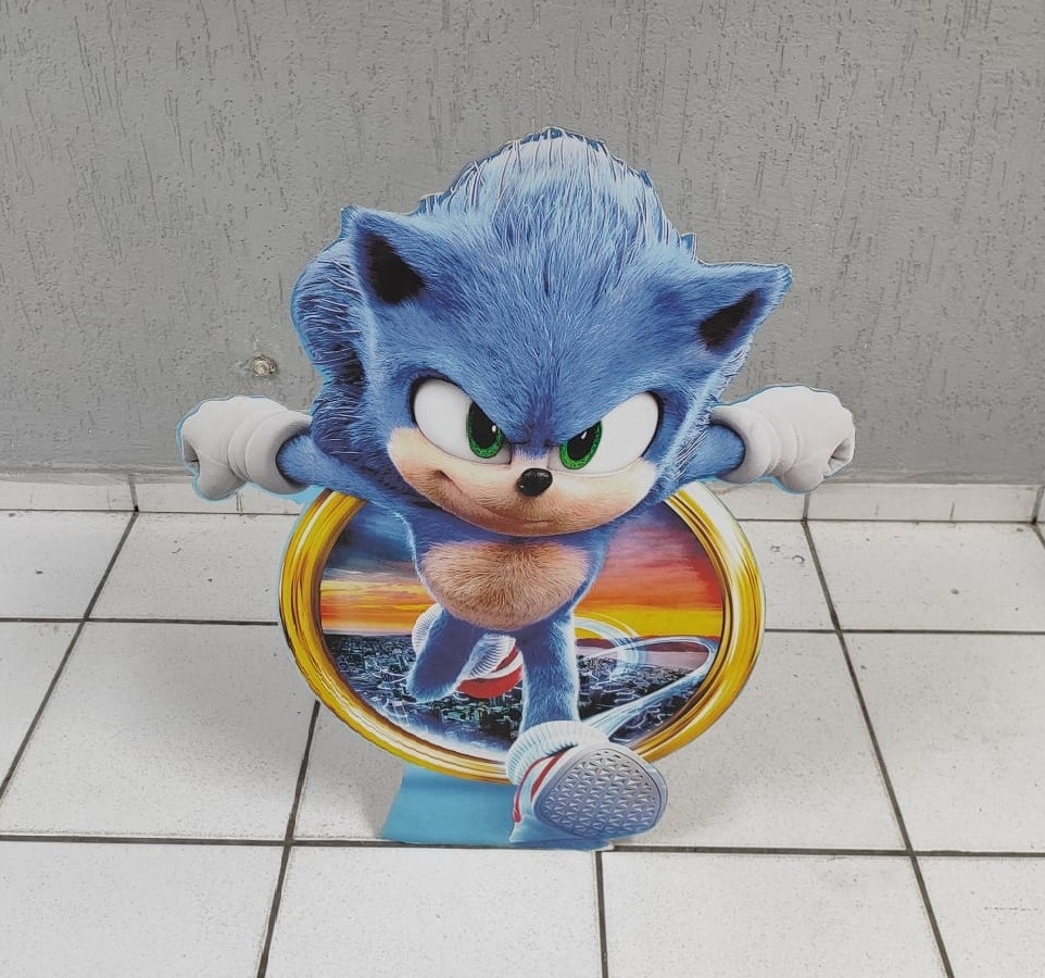 Totem de Chão Sonic 85Mc X 60Cm  - BB Festas Aluguel 