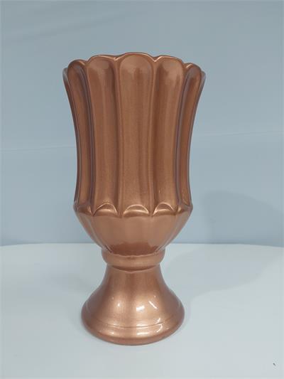 Vaso Canelado Aberto G Rosé 31Cm X 17Cm - BB Festas Aluguel 