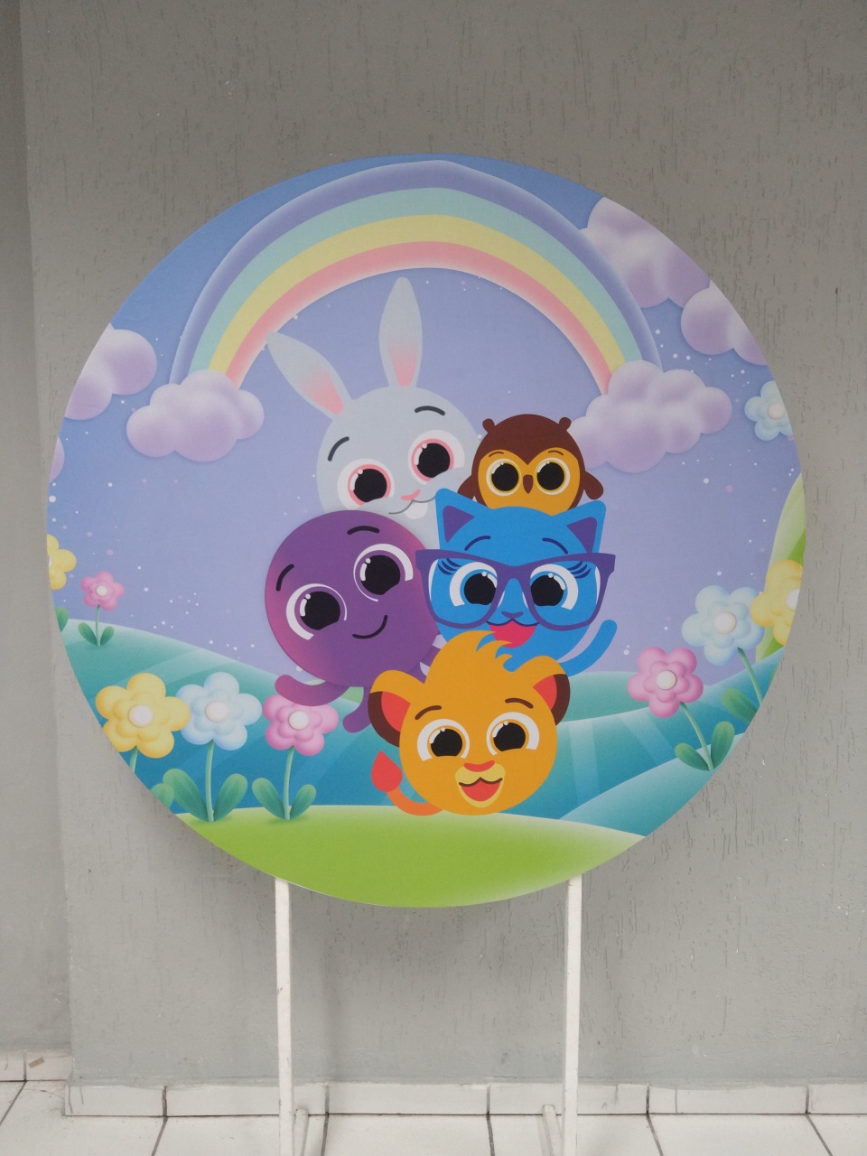 Painel Sublimado Redondo Bolofofo 1,30Cm  - BB Festas Aluguel 
