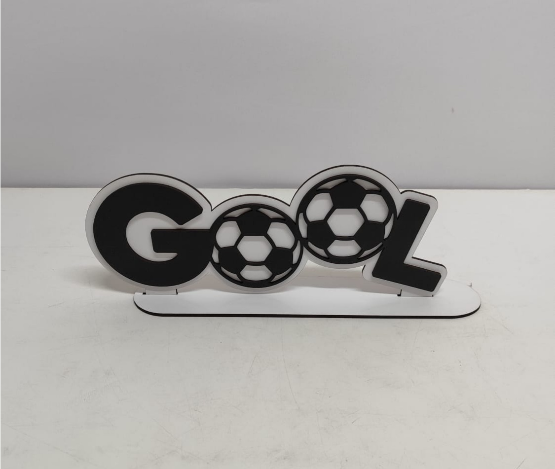 Totem Gol Branco/Preto 12Cm Alt X 30Cm Larg - BBFestasAluguel 