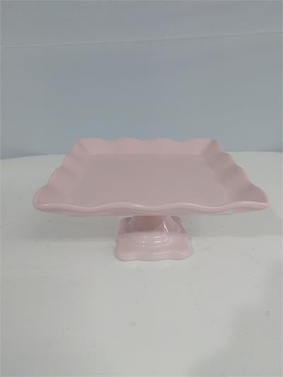 Porta Doce Quadrado M Rosa Claro 10Cm Alt X 20Cm Diametro  - BB Festas Aluguel 