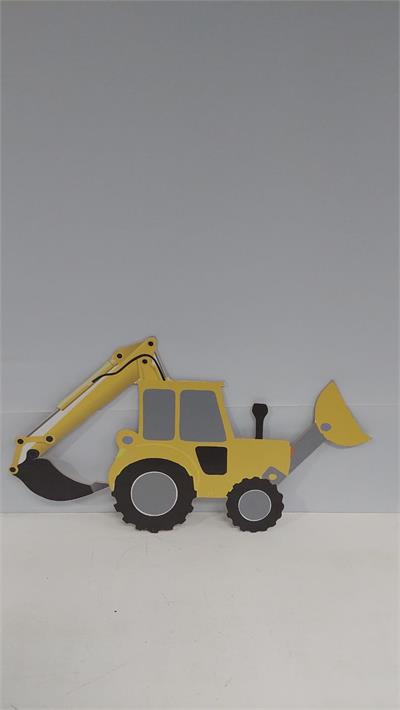 Totem de Chão Trator Escavadeira Em Mdf (Cosntrutor) 35Cm X 60Cm - BB Festas Aluguel 