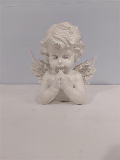 Anjo Rezando G Branco Alt 18Cm X 20Cm X 10Cm - BB Festas Aluguel 