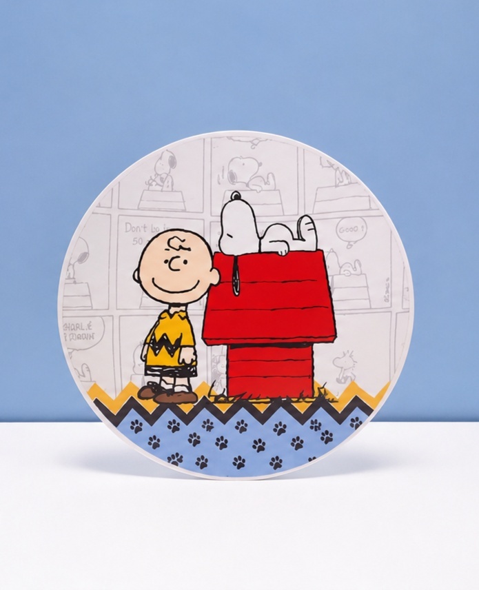 Painel Sublimado Redondo Snoopy 60Cm - BBFestasAluguel 