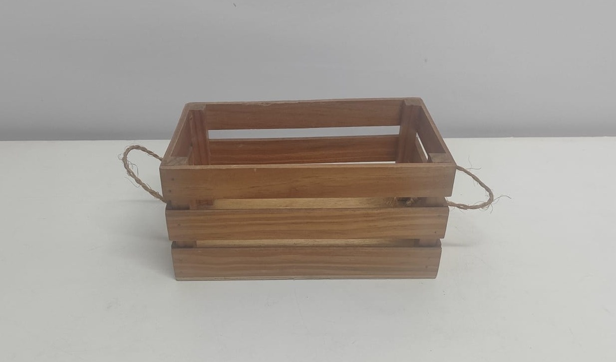 Caixote Rústico Com Alça Pp 10Cm X 25Cm X 15 - BB Festas Aluguel 