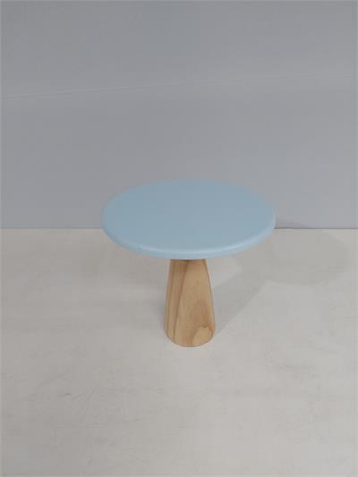 Porta Doce Mdf Liso Alto Pé Pino Azul Claro 19Cm X 20Cm - BB Festas Aluguel 